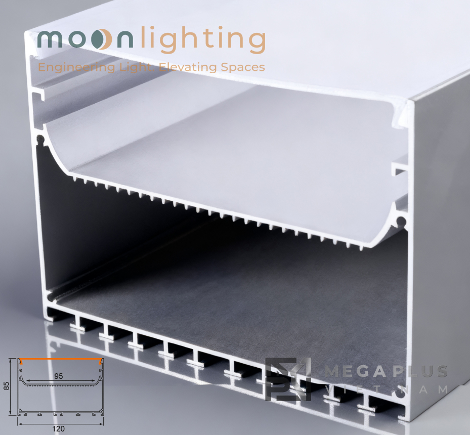 Cận cảnh bề mặt nhôm định hình Anodized cao cấp và kết cấu nhôm 6063 T5 của MGA-BG22
