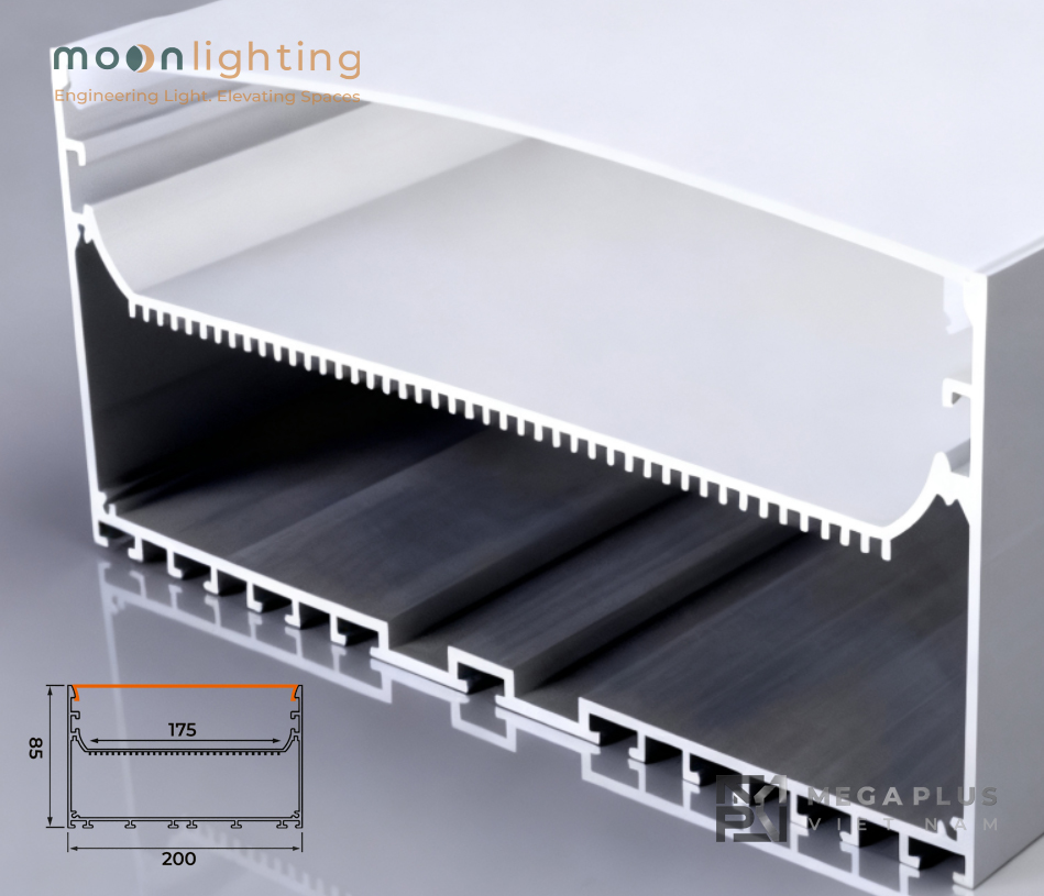 Chi tiết bề mặt nhôm Anodized và mặt tán quang PMMA của MGA-BG24