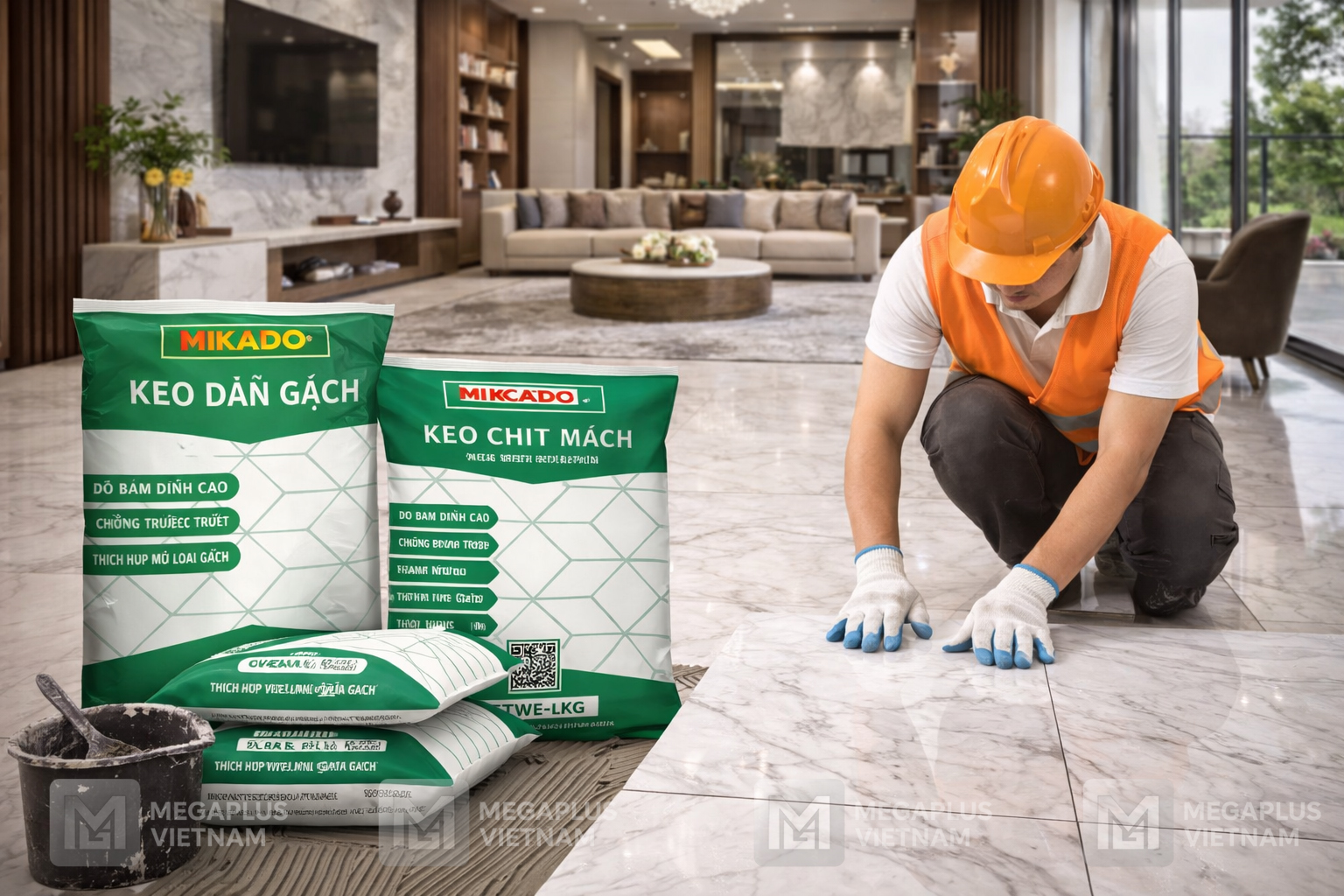 Công trình sang trọng sử dụng hệ thống keo dán gạch và chít mạch Mikado