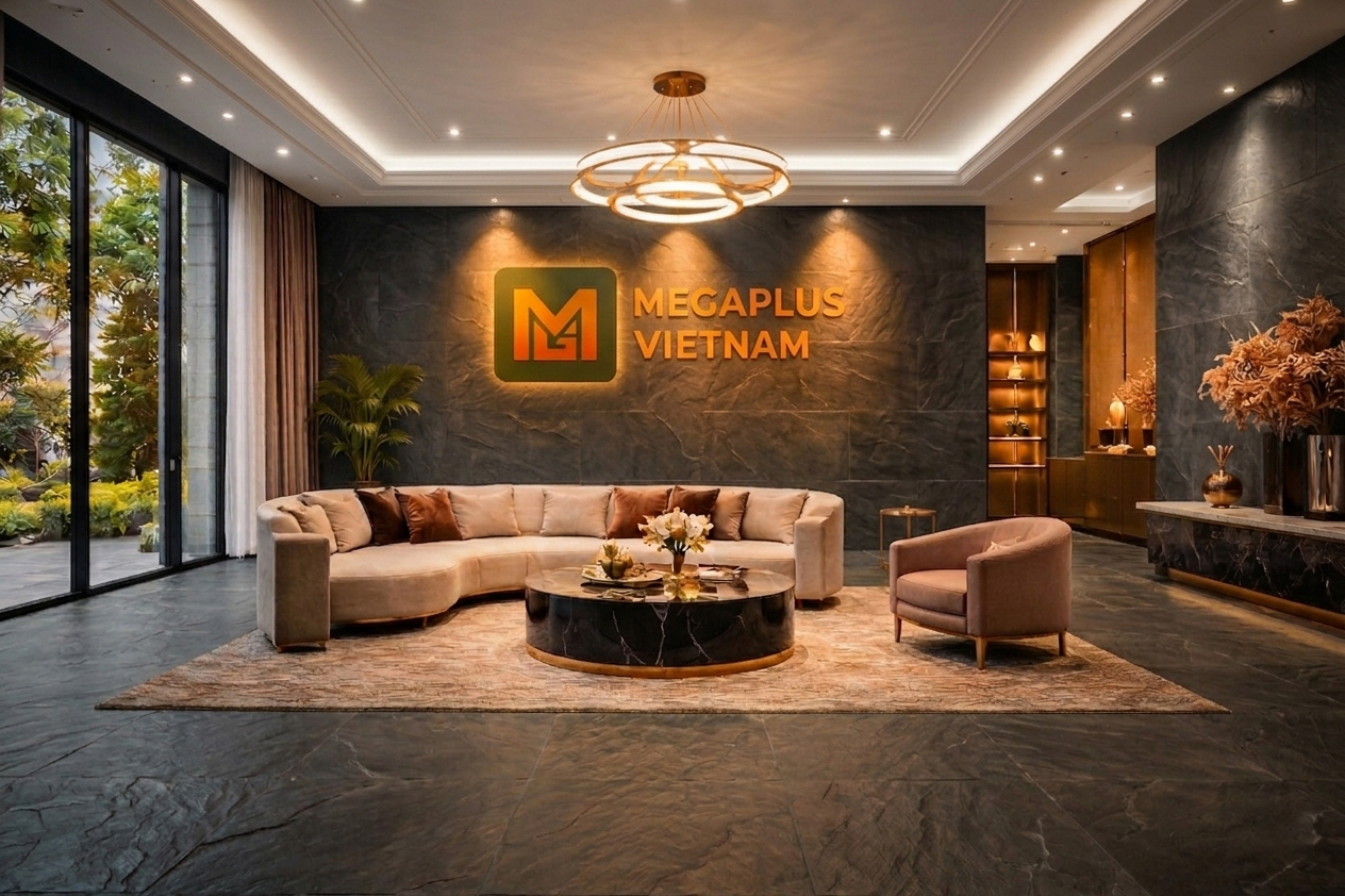 Phối cảnh biệt thự sang trọng sử dụng gạch lát nền Mikado GKD68002 - MegaPlus Việt Nam