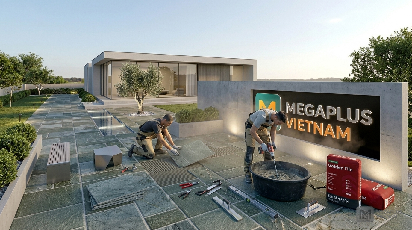 Kỹ thuật thi công lát gạch sân vườn 500x500 Cerinco CSV5121