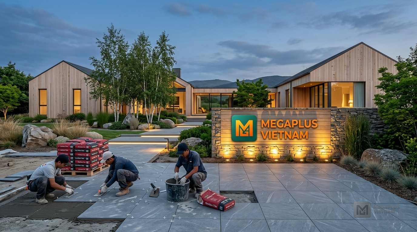 Kỹ thuật thi công lát gạch sân vườn 600x600 Cerinco CFV6302