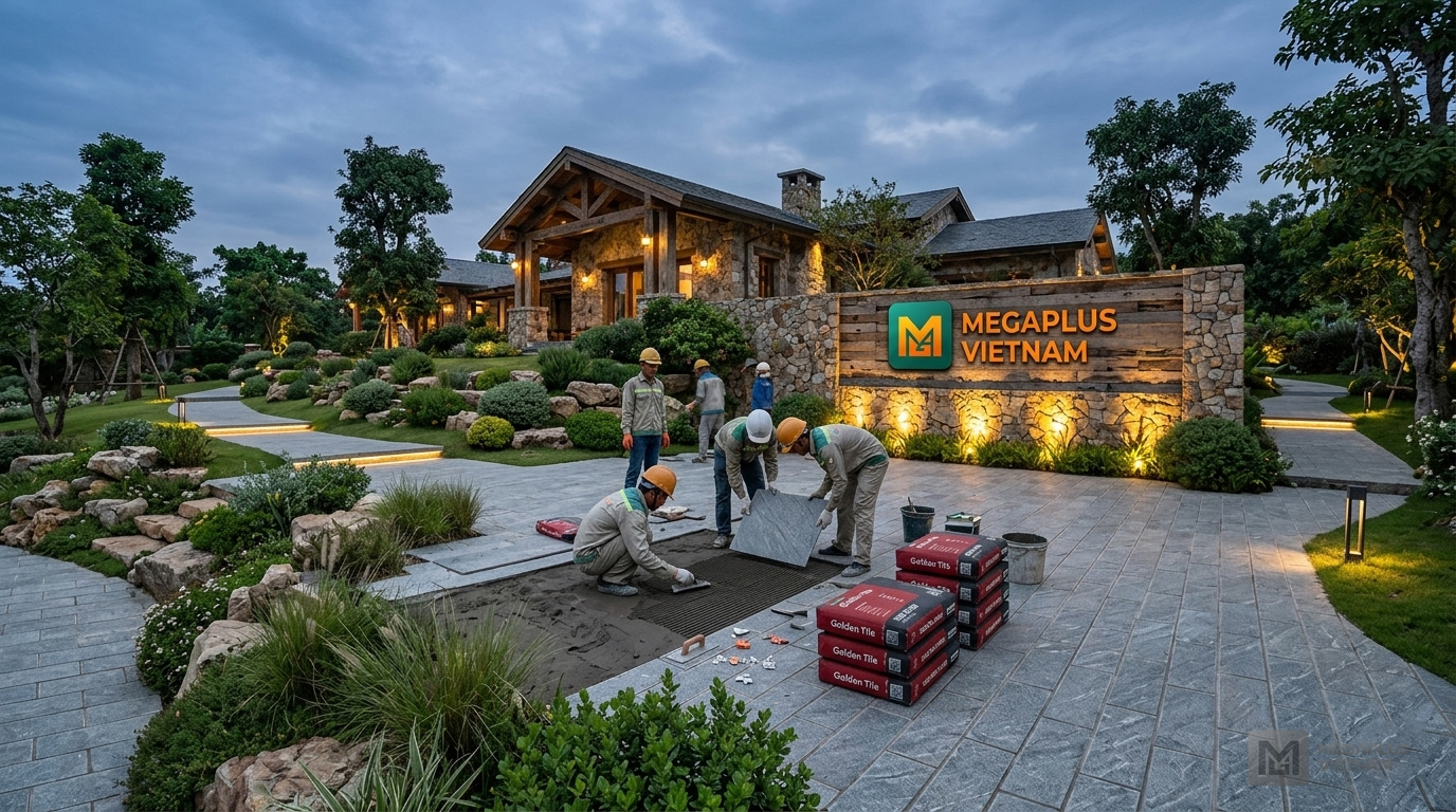 Kỹ thuật thi công lát gạch sân vườn 600x600 Cerinco CFV6303