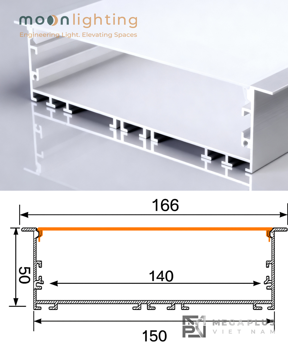 Kích thước mặt cắt thanh nhôm MGA-BG66