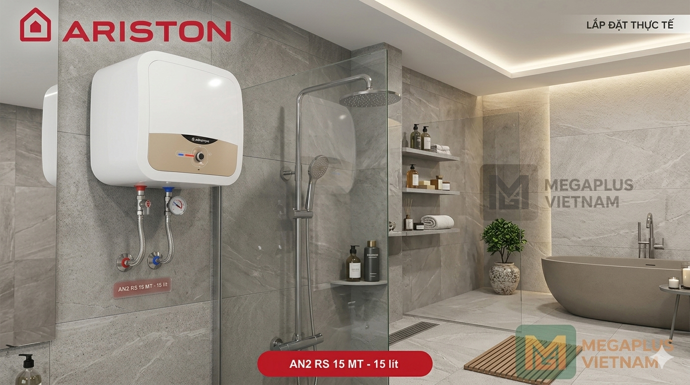 Lắp đặt thực tế máy nước nóng gián tiếp Ariston 15l và 30l chính hãng