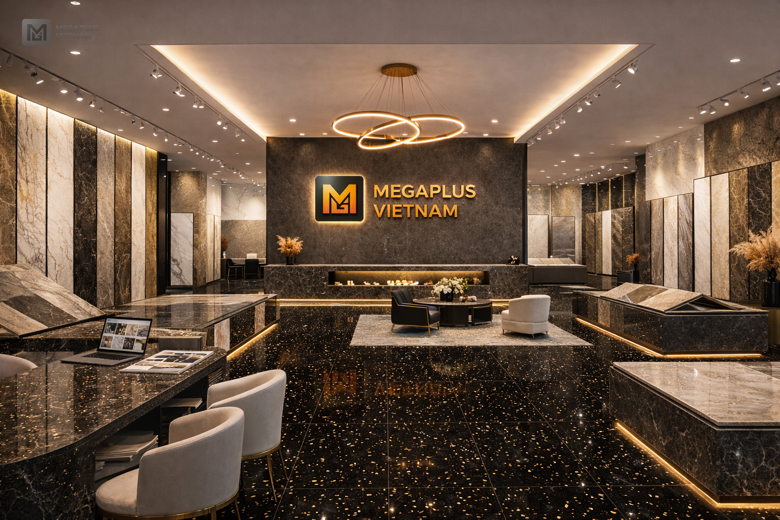 Phối cảnh biệt thự hiện đại sử dụng gạch DIG69003 men kim cương