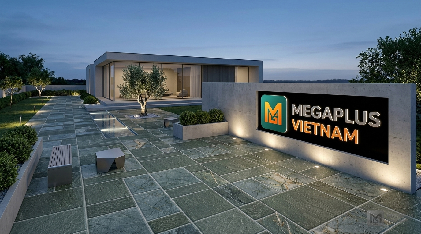 Phối cảnh sân vườn biệt thự cao cấp sử dụng gạch Cerinco CSV5121