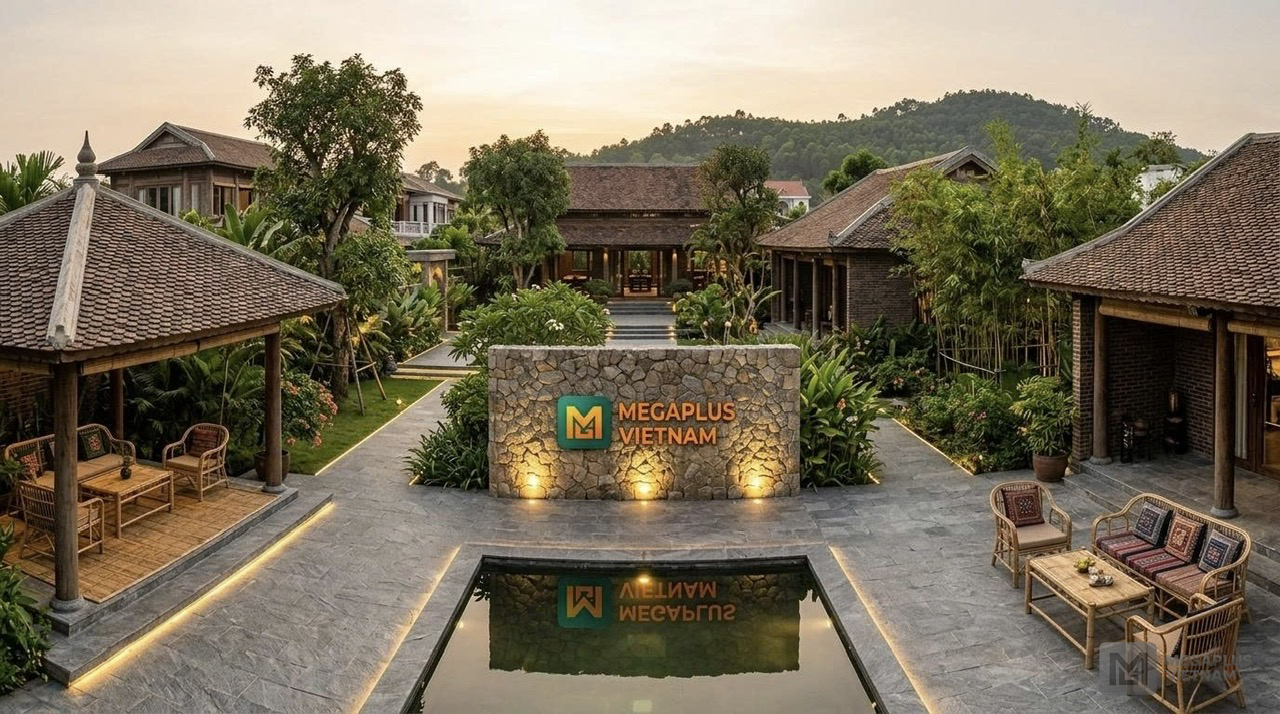 Phối cảnh sân vườn biệt thự cao cấp sử dụng gạch Mikado MFV6102