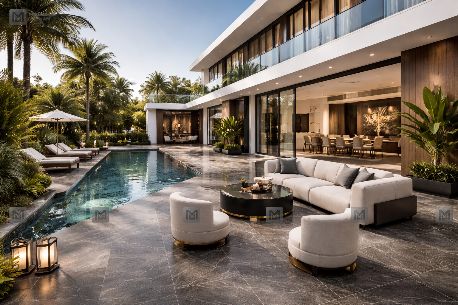 Gạch sân vườn villa chống trơn trượt cho biệt thự cao cấp