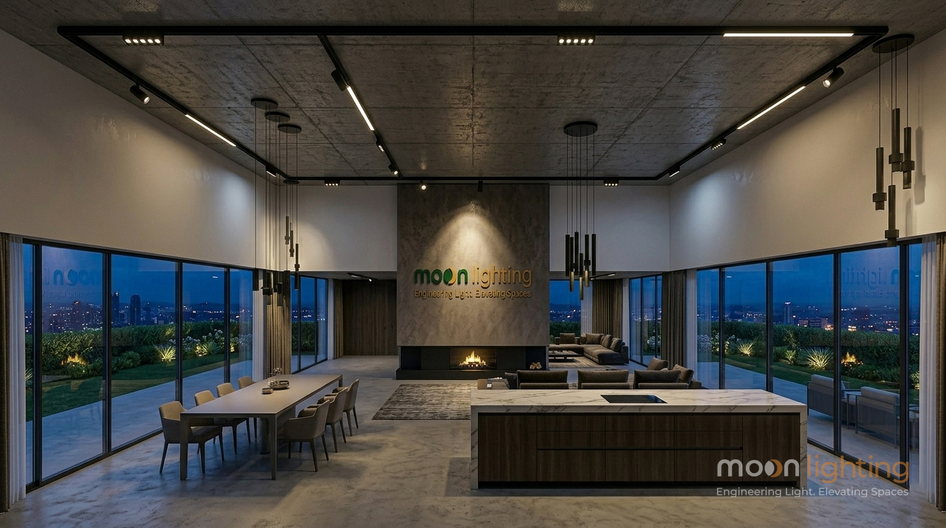 Phối cảnh thanh ray nam châm tròn MG-S2003 cao cấp