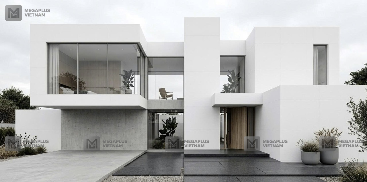 Phối cảnh biệt thự sử dụng gạch ốp tường Cerinco CE36602