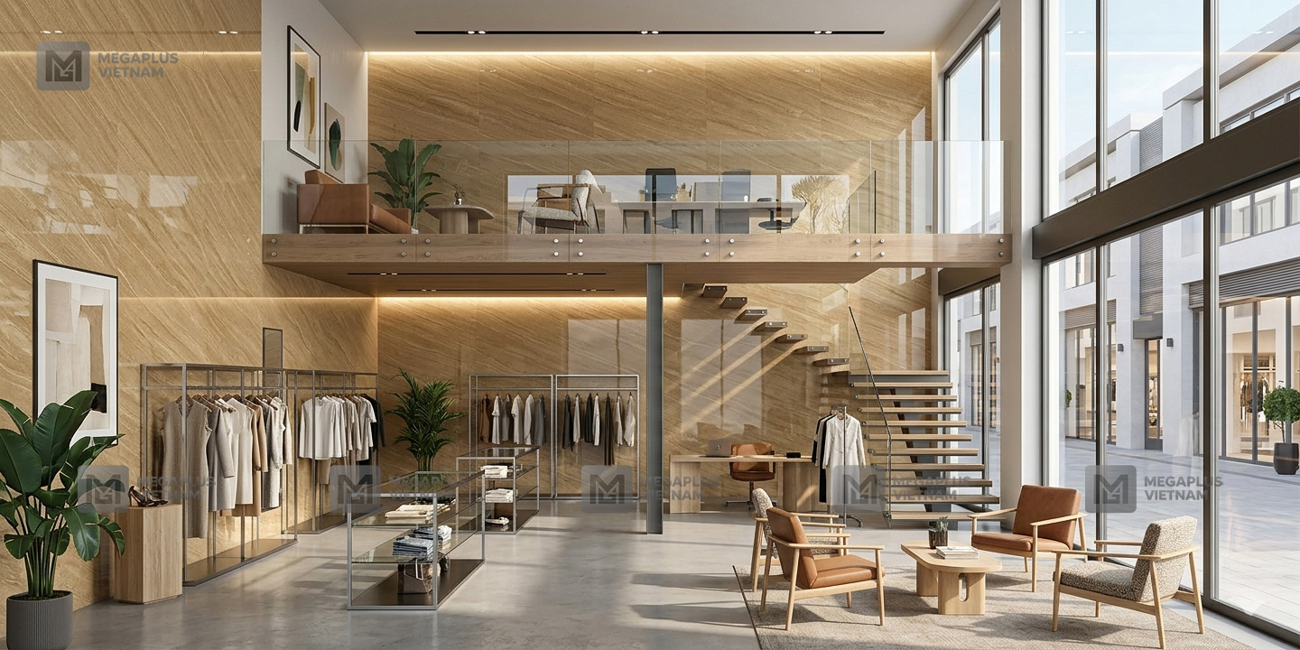 Phối cảnh biệt thự sân vườn sử dụng gạch ốp tường Cerinco CE36651