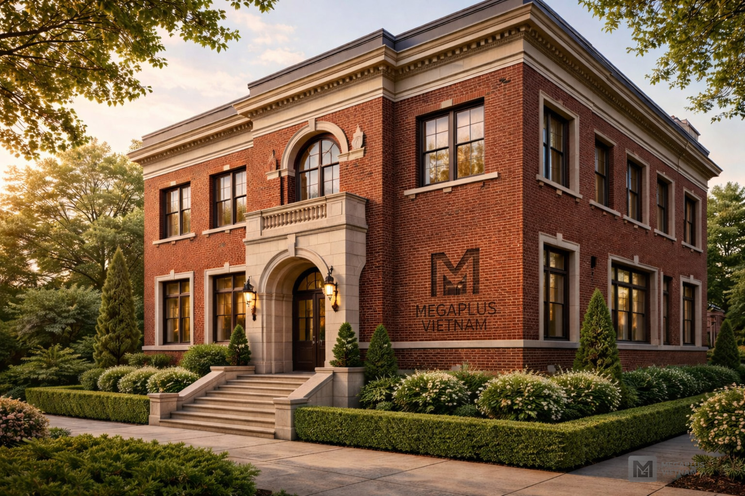 Phối cảnh gạch lát sân vườn Cerinco CK4501 khuôn định hình men matt