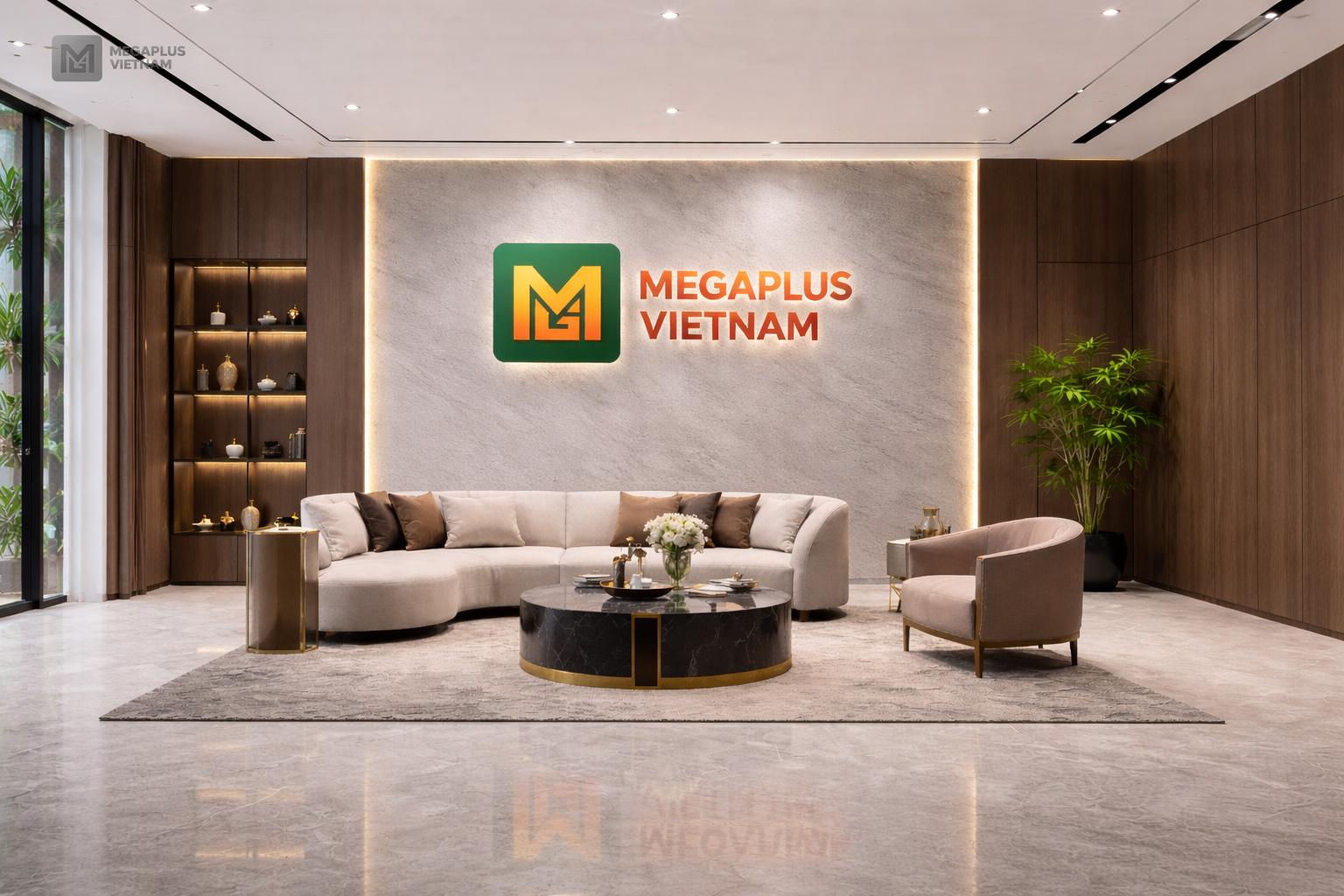 Phối cảnh biệt thự sang trọng sử dụng gạch lát nền Golden Tile DEG69021 600x600