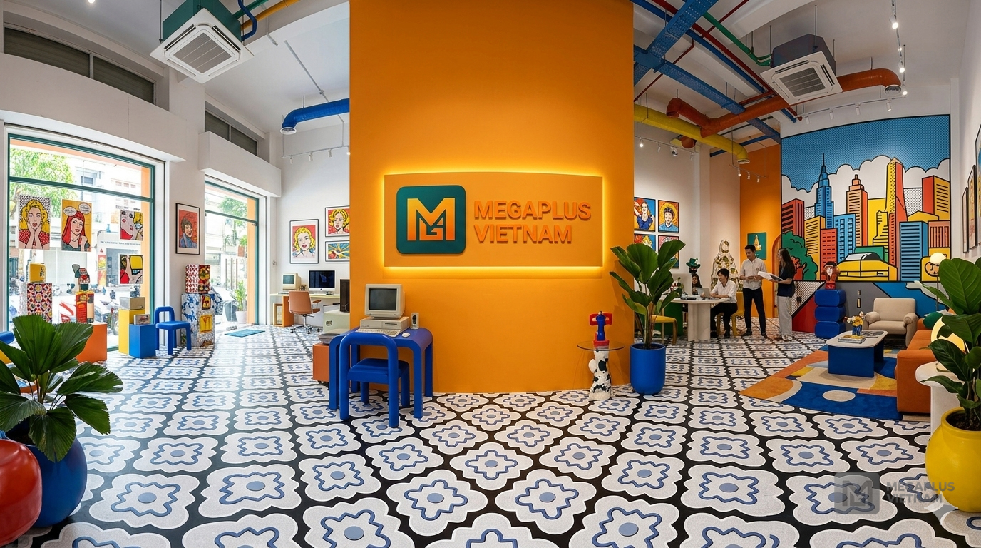 Phối cảnh nội thất Indochine sử dụng gạch bông Videcor VGB4006