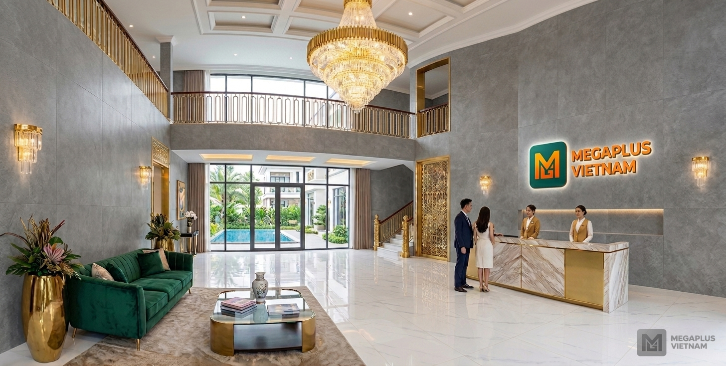 Phối cảnh biệt thự Villa sử dụng gạch Porcelain Mikado MP948.152M sang trọng