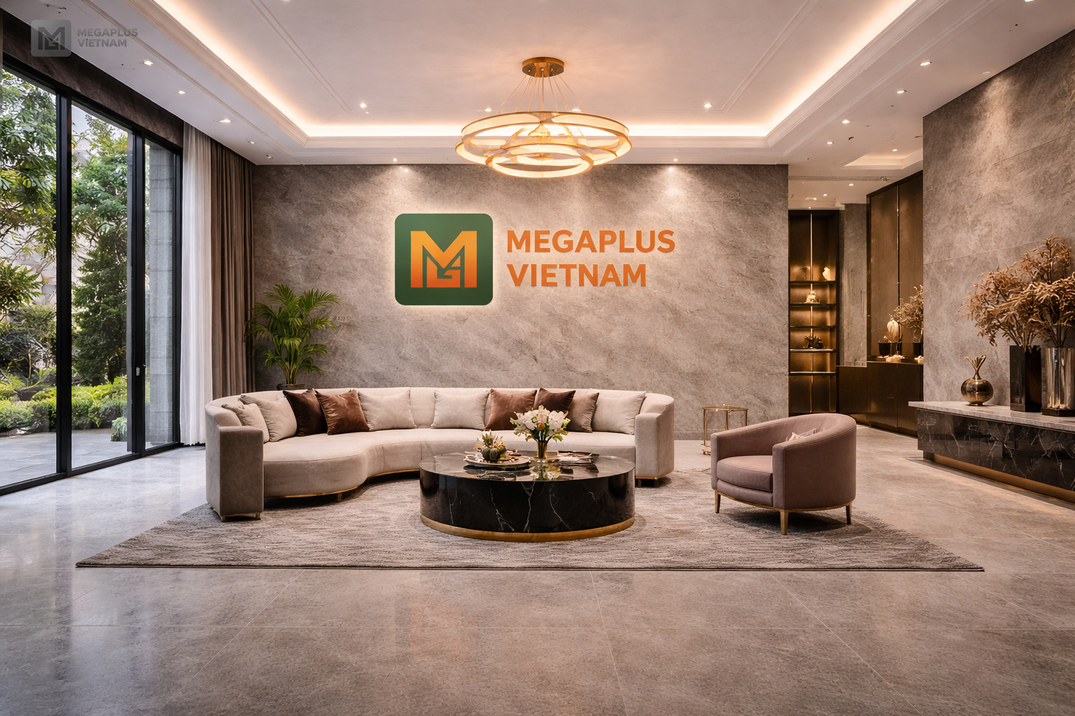 Phối cảnh biệt thự sang trọng sử dụng gạch lát nền Golden Tile DEG69022