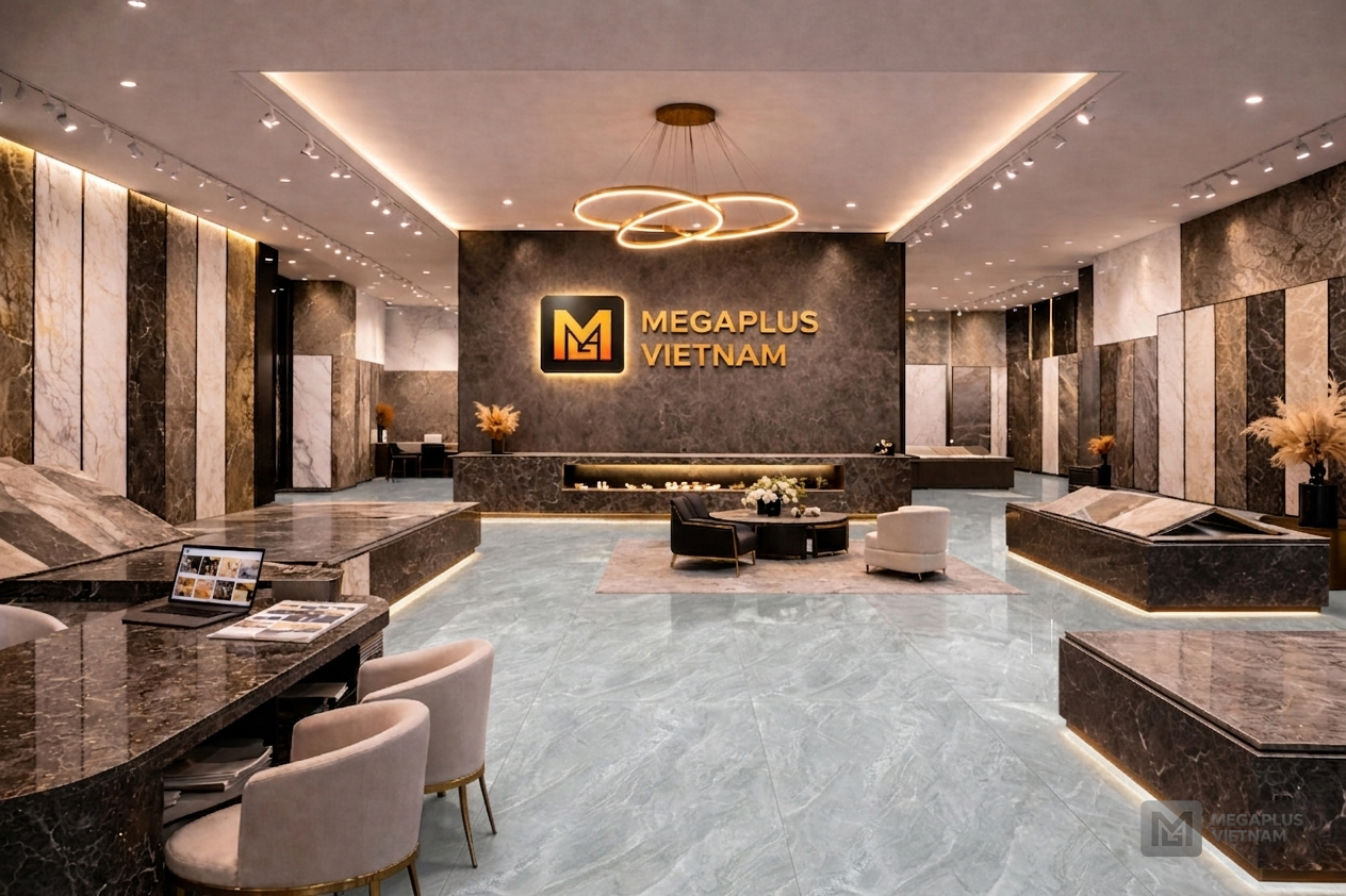 Phối cảnh nội thất sảnh Villa sang trọng lát gạch GP6057