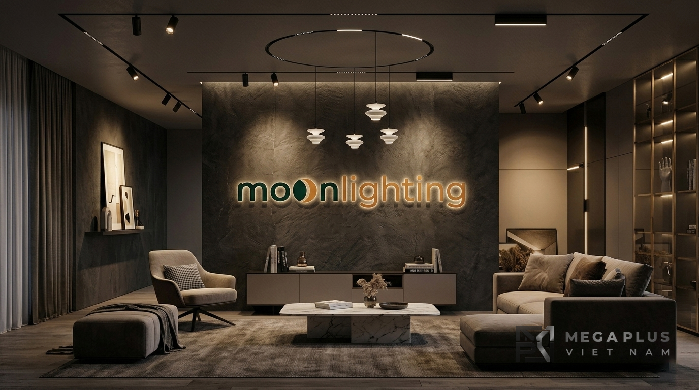 Thanh ray nam châm âm trần D600mm MG-ROU20D60 Moon Lighting phối cảnh thực tế