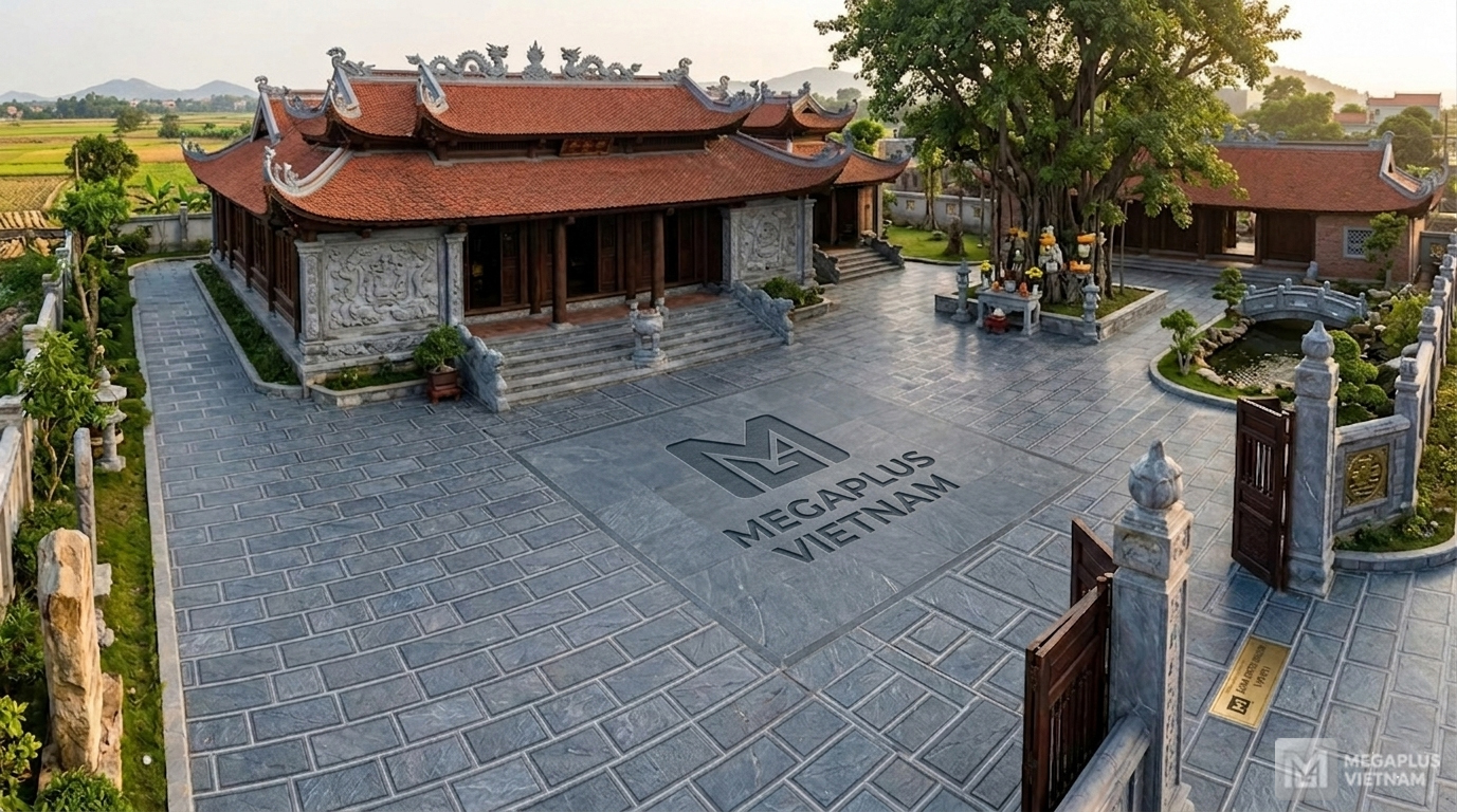 Thi công thực tế gạch Cotto Videcor VV4611 cho công trình nhà thờ từ đường