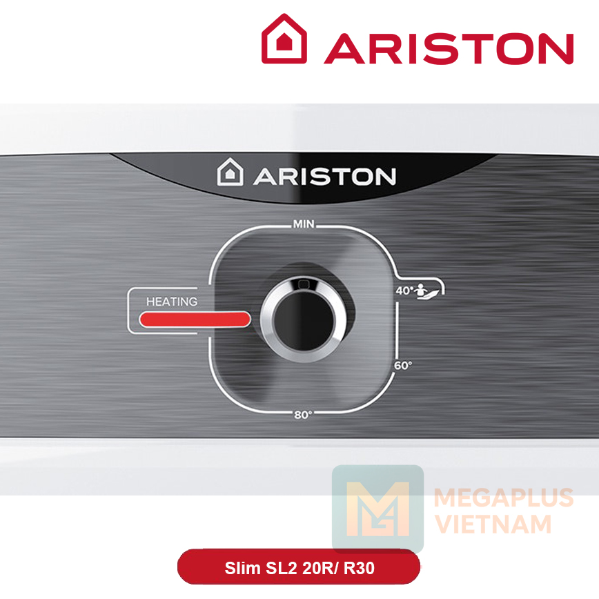 Bình Nóng Lạnh Gián Tiếp Ariston Slim2 R20/30 thiết kế ngang hiện đại