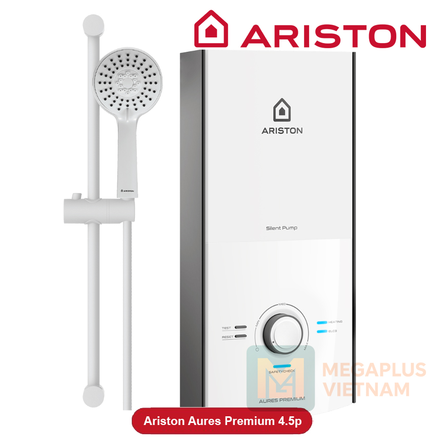 Máy nước nóng trực tiếp Ariston Aures Premium 4.5P có bơm trợ lực