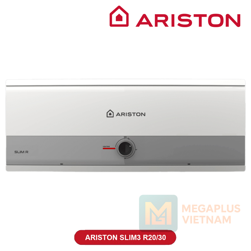 Bình nóng lạnh Ariston Slim3 R thiết kế nằm ngang siêu mỏng sang trọng cho phòng tắm