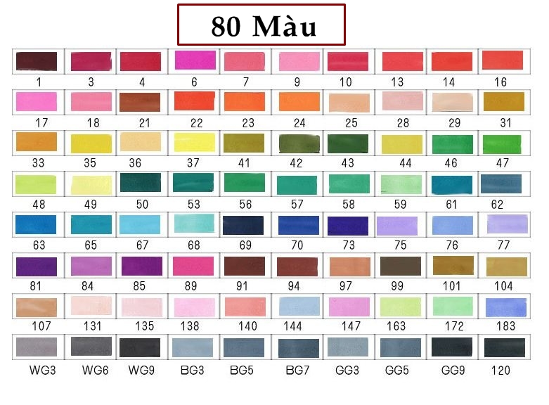 Bút màu marker chuyên nghiệp Deli -kèm túi vải - 30/40/60/80 Màu - 708 –  Họa cụ HAMI