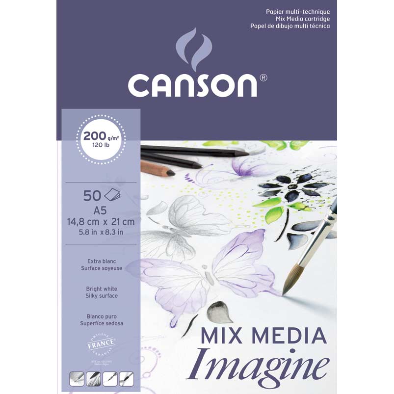 Canson Iagine, Carta da Disegno, A4, 200 g, da 50 Fogli Grana Leggera Canson Iagine, Carta da Disegno, A4, 200 g, da 50 Fogli Grana Leggera