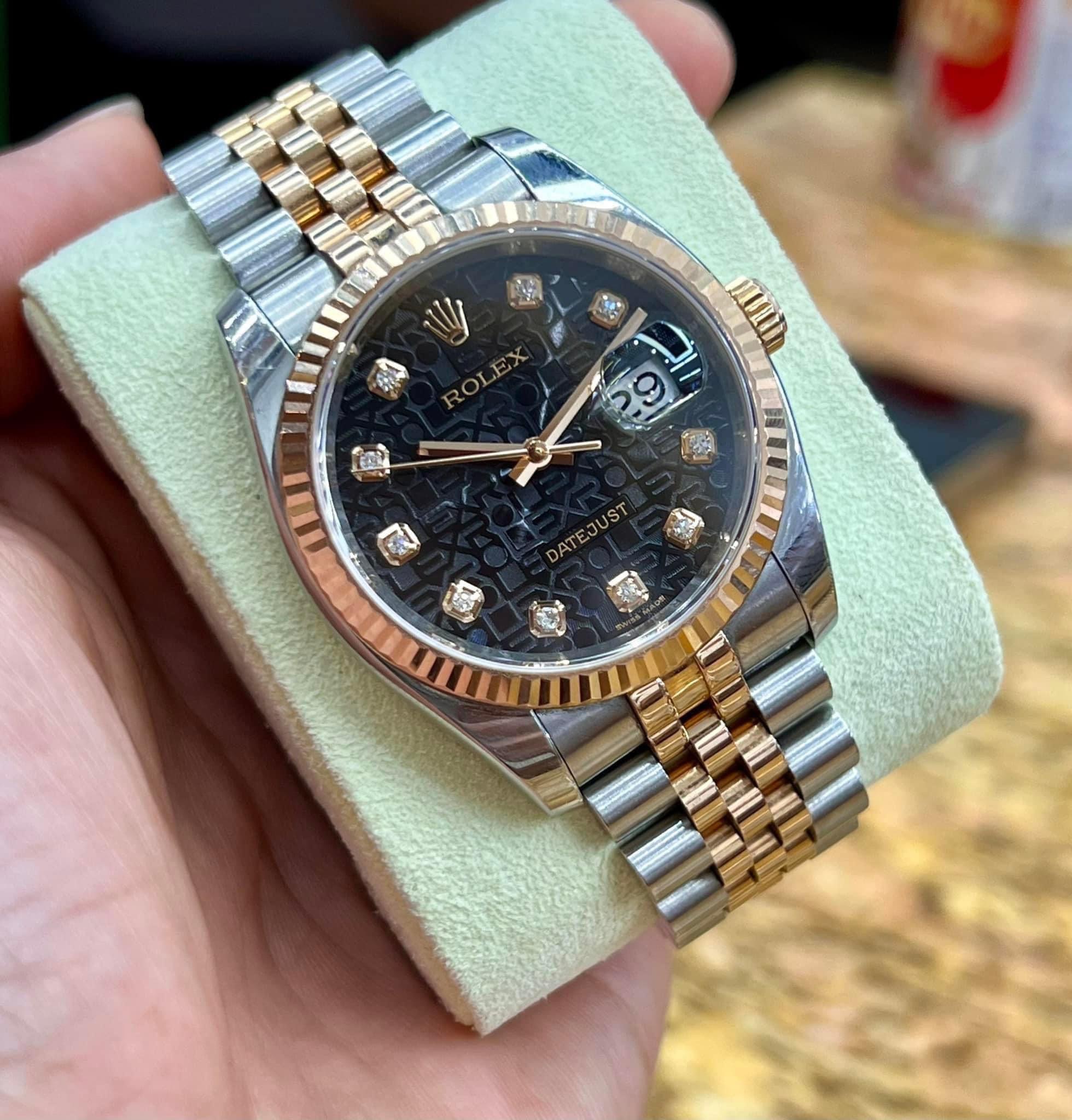 dong-ho-rolex-datejust-116231-mat-vi-tinh-den-demi-vang-hong-18k