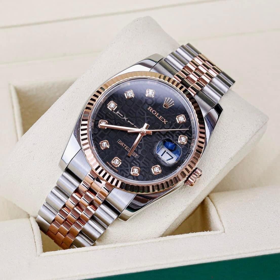 dong-ho-rolex-datejust-36-jubilee-black-dial-diamond-gold-steel-116231