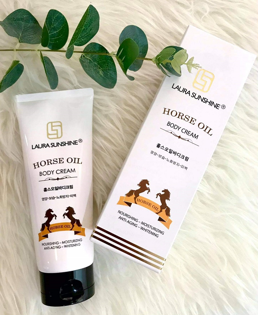 HORSE OIL BODY CREAM Kem Body Dầu Ngựa Nhật Kim Anh LAURA SUNSHINE