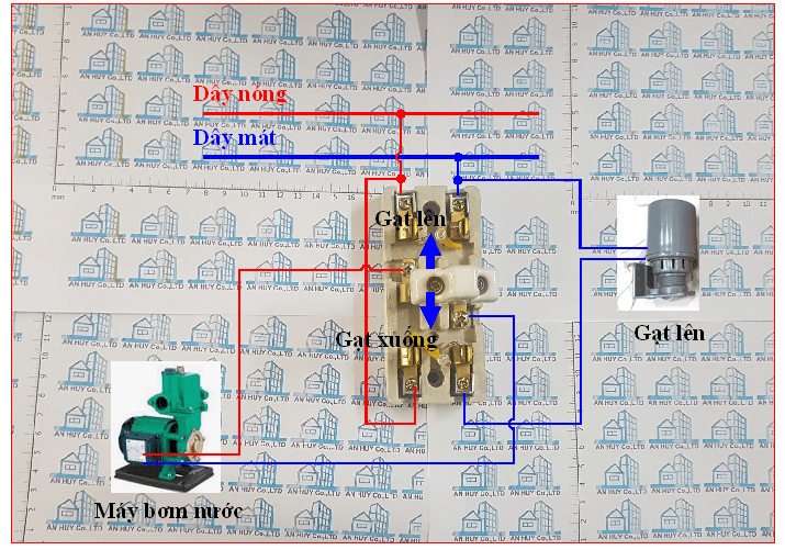 Cách đấu cầu dao đảo chiều cho máy bơm nước