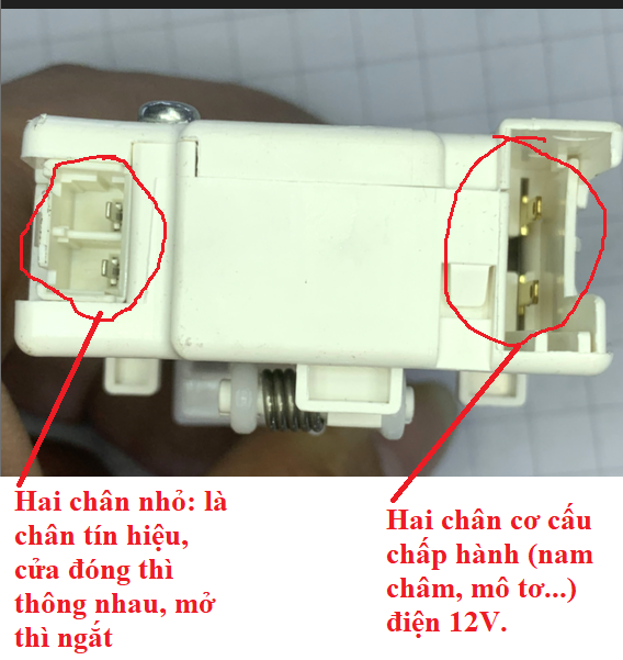 giải thích các chân trong công tắc cửa 4 chân