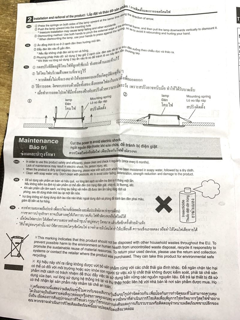 Đèn Led Panasonic downlight 9W ánh sáng trắng