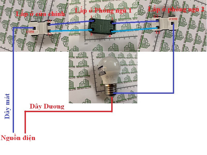 sơ đồ mạch điện 3 công tắc 3 bóng đèn