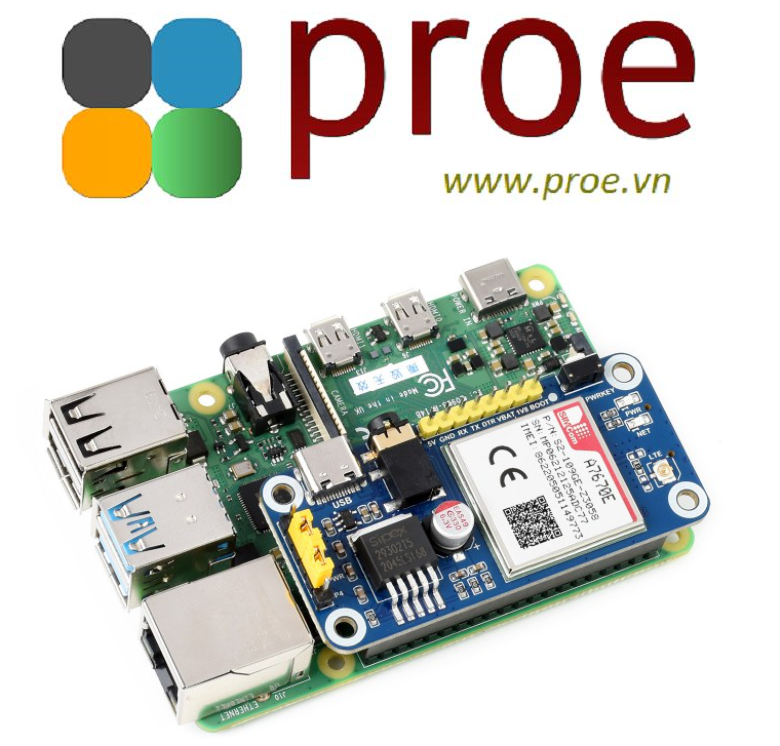 A7670E LTE Cat-1 HAT Pour Raspberry Pi - Support Multi Band, 2G GSM, LBS Positioning