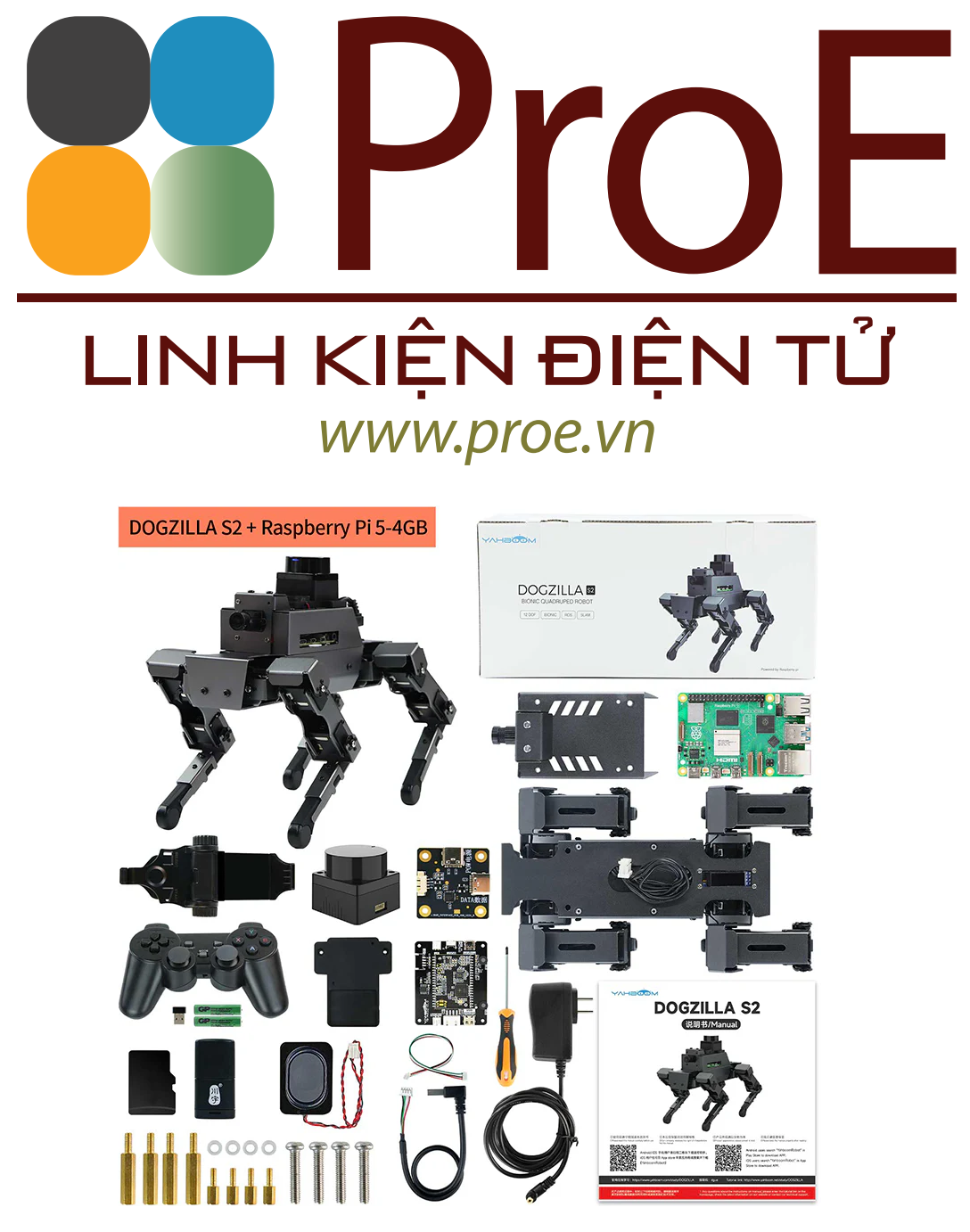 12DOF Robot Dog DOGZILLA S1/S2 for Raspberry Pi 5(ROS2-HUMBLE) | Điện ...