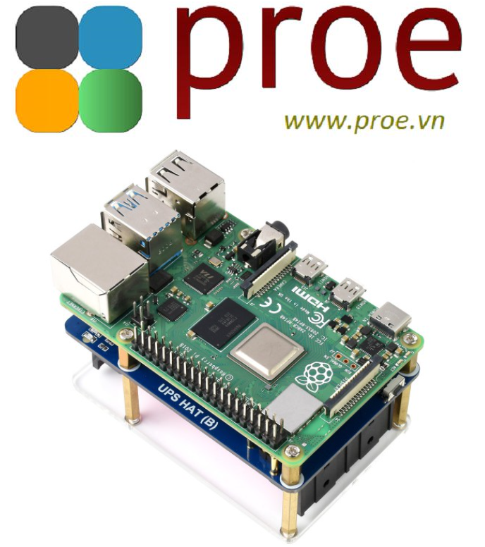 Uninterruptible Power Supply UPS HAT (B) for Raspberry Pi, 5V Output