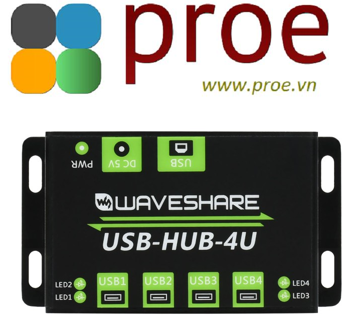USB HUB 4U Industrial Grade USB HUB, Extending 4x USB 2.0 Ports Điện