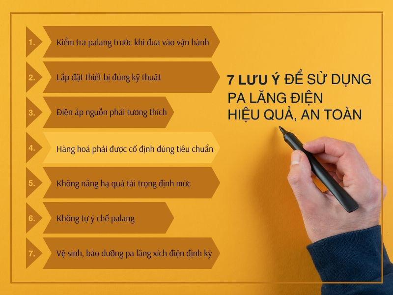 7 lưu ý để sử dụng pa lăng điện hiệu quả