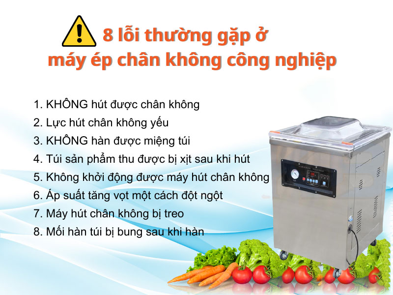 8 lỗi thường gặp ở máy hút chân không công nghiệp