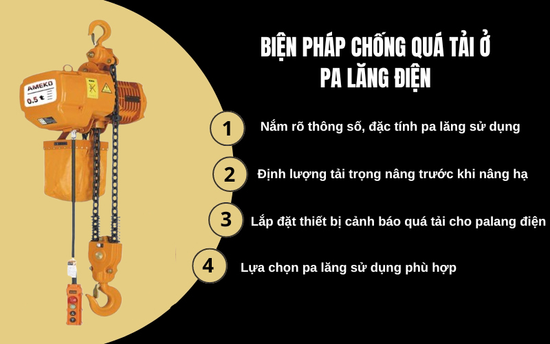 Biện pháp chống quá tải ở pa lăng điện