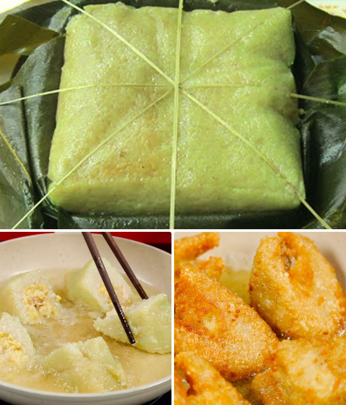 Cắt và chiên bánh