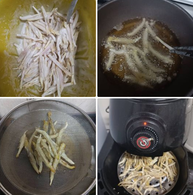 Chiên cá cơm chay
