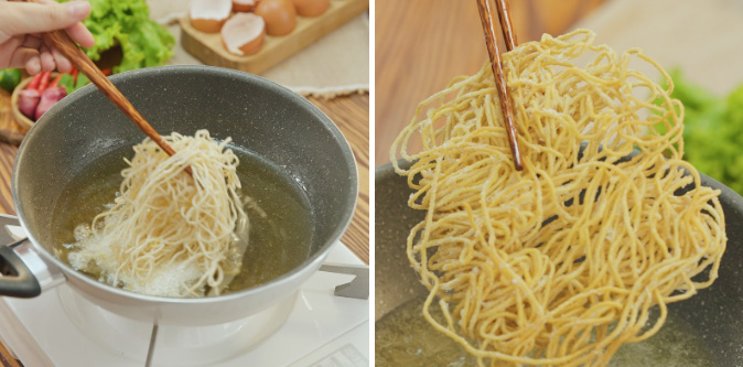 Chiên mì tươi