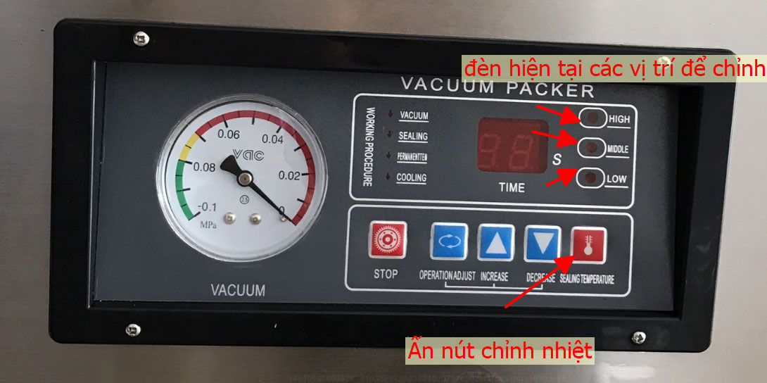 Chỉnh nhiệt độ hàn túi