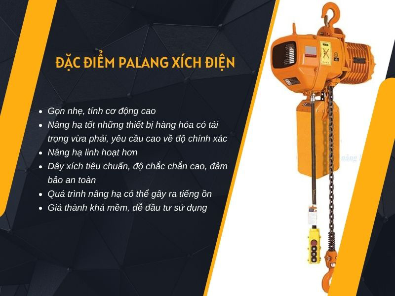 Đặc điểm của pa lăng xích điện