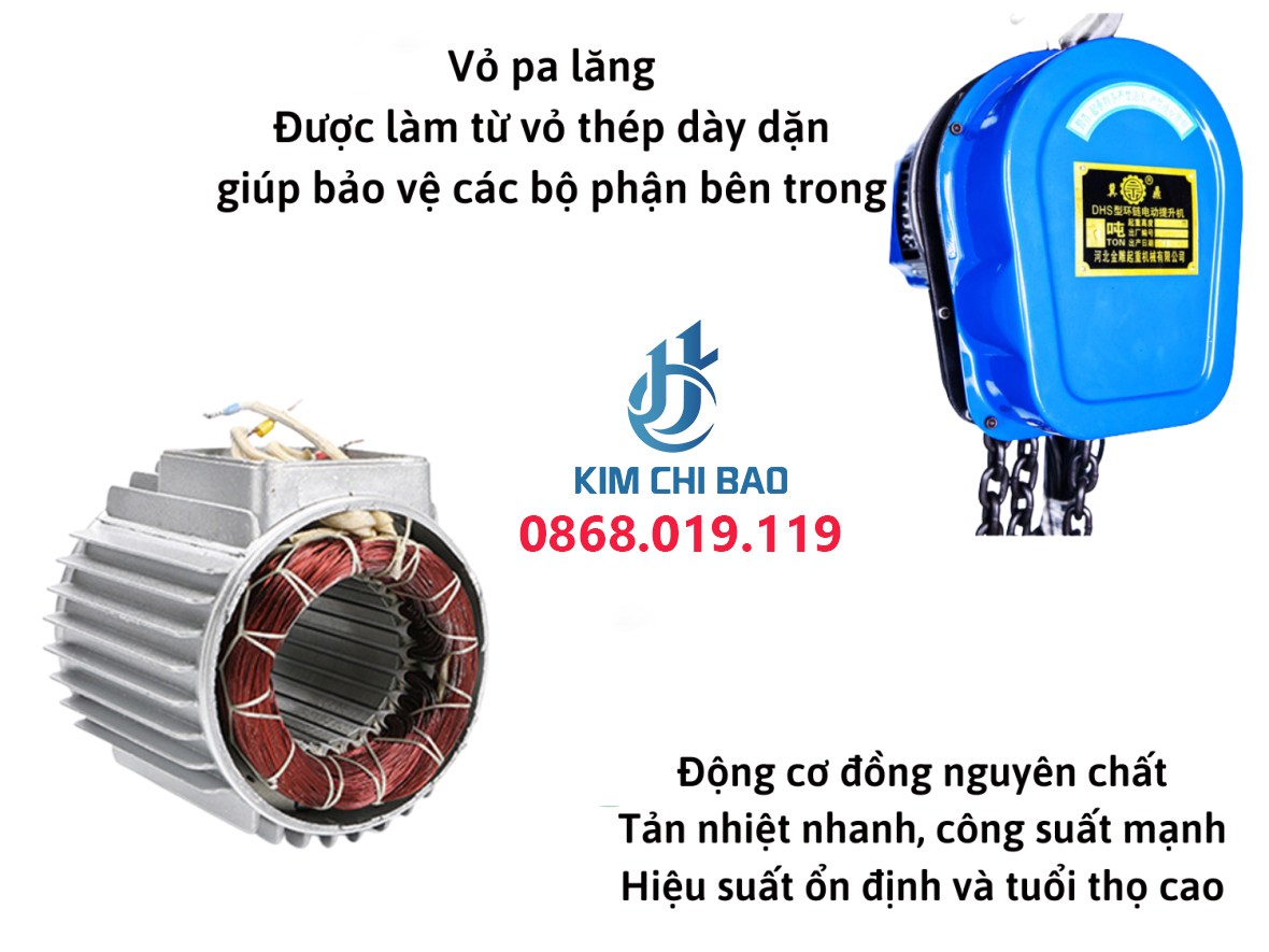 pa lăng xích điện 2 tấn