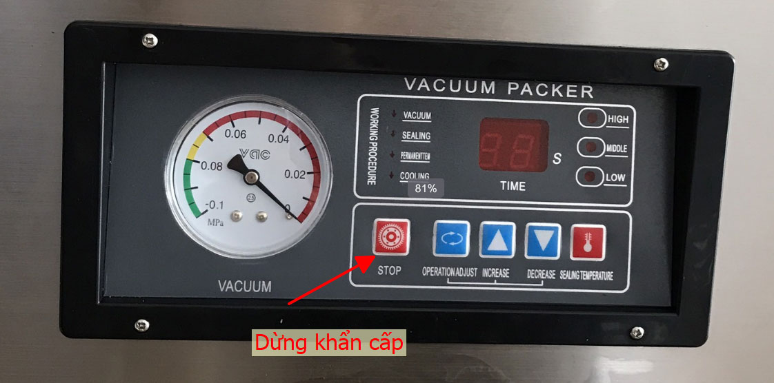 Dừng khẩn cấp khi máy gặp sự cố